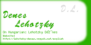 denes lehotzky business card